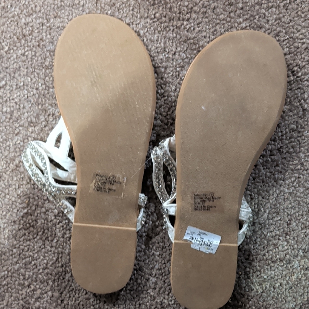 Vanity White Rhinestone Sandals - Picture 4 of 4